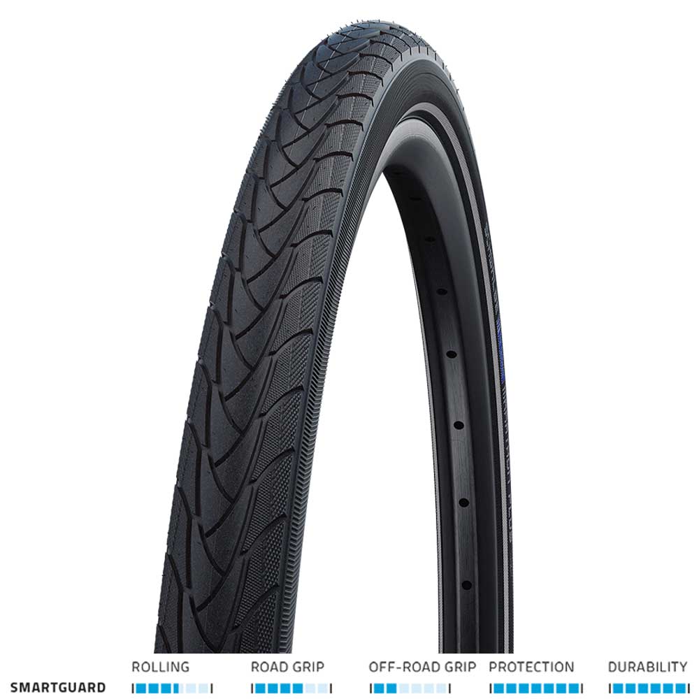 Schwalbe Marathon Plus SmartGuard Wired Tyre / 700c / 38mm / Black With Reflective Strip - Image 2